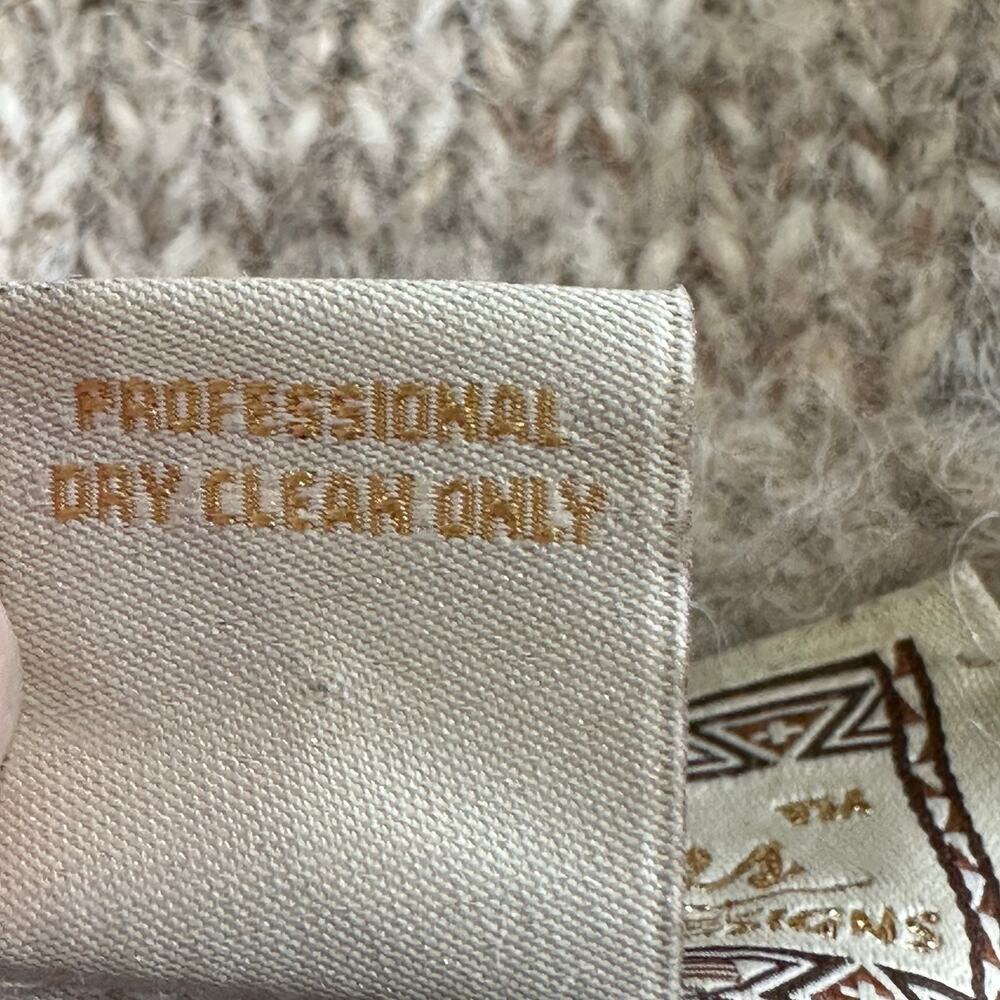 Mira Flores Sz S 100%‎ Alpaca Shawl Collar Toggle Closure Cardigan Sweater Peru - Picture 4 of 9